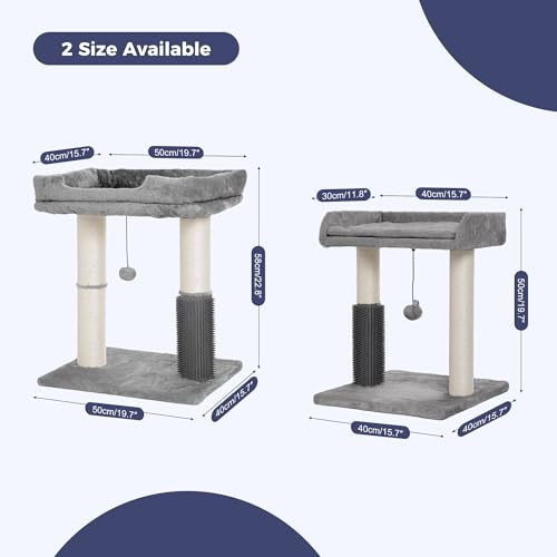 Cat Tree Tower for Large Cats Cat Scratching Post with Bed 20X16” (Large / Gray)