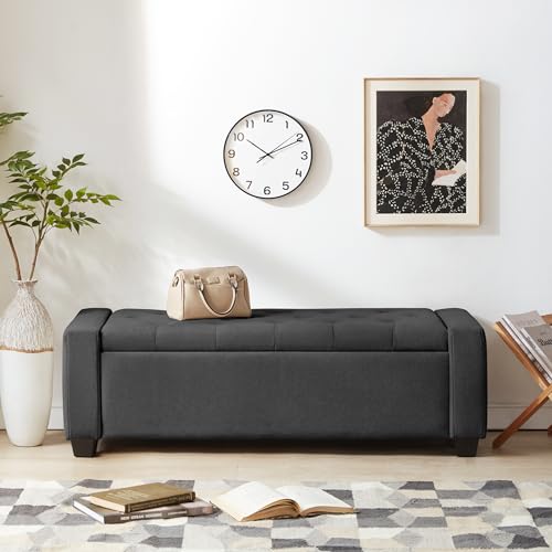 48" Ottoman with Storage (Darkgray / 19.7"D x 48"W x 16.9"H)