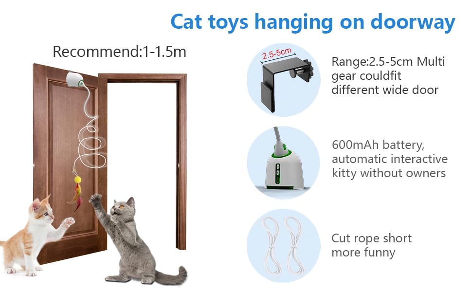 Cat Toys Hanging Door Electric and Moving Ball (white+ball)
