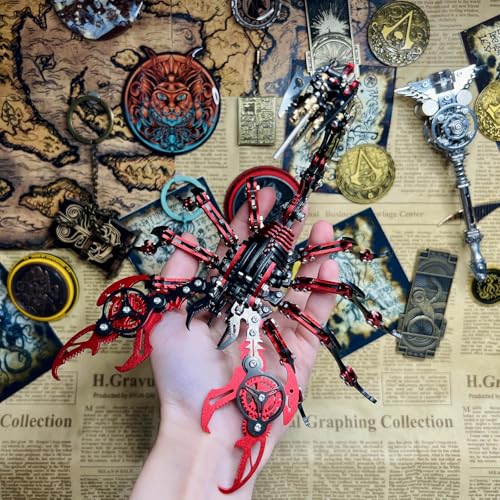 Scorpion 3D Metal Puzzles Kits for Adults Teens (Red+black)