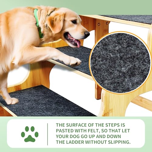 Dog Stairs for Large & Older Dogs (4-Step Natural / 4-Step 29x17x20 inch)
