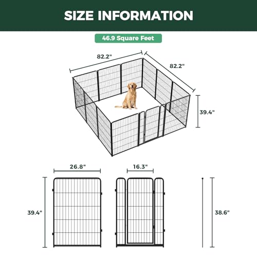 Homeplus Indoor Dog Playpen (Black / 40"H)