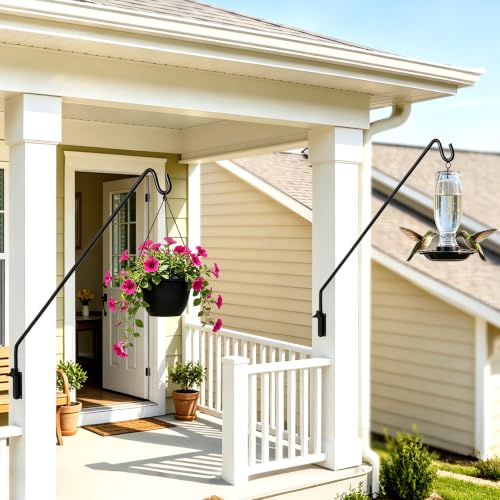 2 Packs Heavy Duty Extended Reach Wall Mounted Deck Hook Wall Pole (43in Long Wall Mounted Hook-2 Packs)