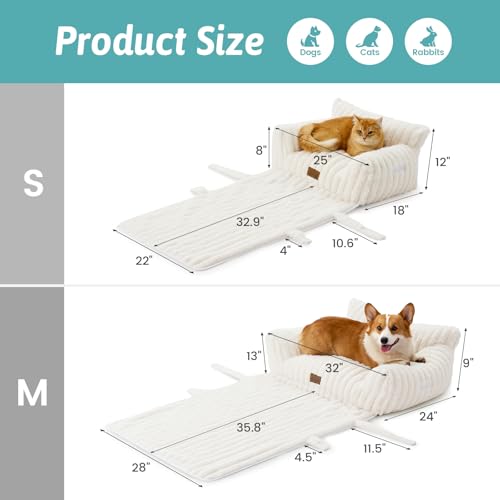 Cute Cat Bed with Removable Cover (Cream / Medium: 32'' x 24'')