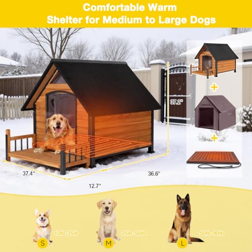 Outdoor Heated Dog House with All
