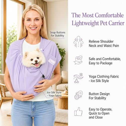 Ice Silk Dog Sling Carrier (Purple / Large)