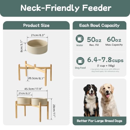 Dog Bowls Elevated (Matte Khaki)