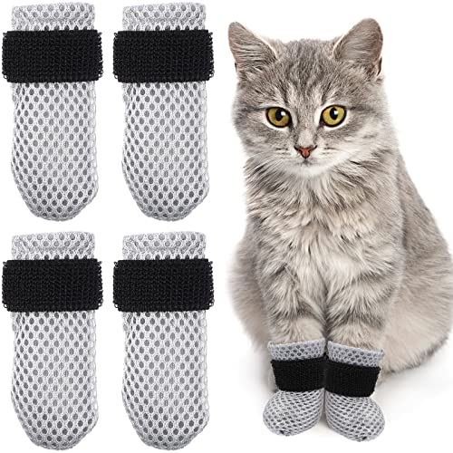 4pcs Cat Foot Covers (Grey / 10X9X0.5CM)