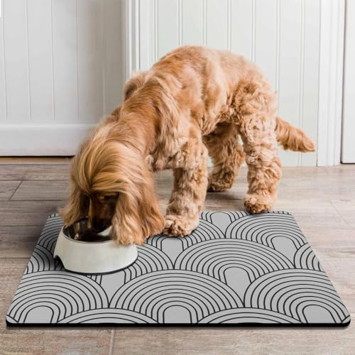 Dog Food Mats for Floors Absorbent (M(16"×24") / 01-Light Grey)