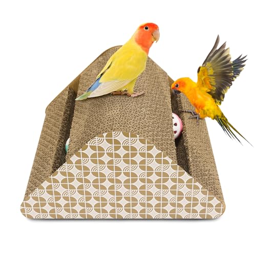 Parrot Cardboard Toy with Jingle Ball (LARGE size)