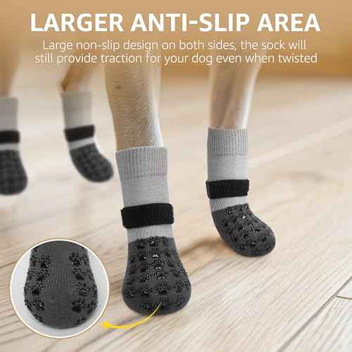 Anti Slip Dog Socks to Prevent Licking Paws for Hot (Gray Two Color(Pack of 4) / Medium)