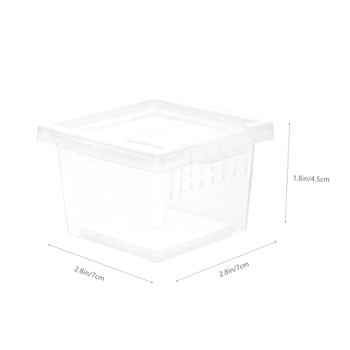 Clear Plastic Insect Feeding Box Small Critter Keeper Portable Mini Terrarium Cage 2.76X2.76X1.77In Ideal for Reptiles Amphibians and Small Animals