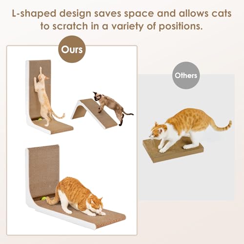 Cardboard Cat Scratcher for Indoor Cats (White / 16.6x11.2x26.8)
