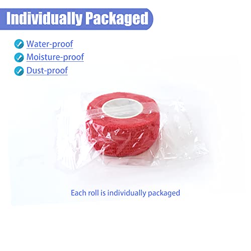 1 Inch Self Adhesive Bandage Wrap Cohesive Wrap (1 Inch / Red)