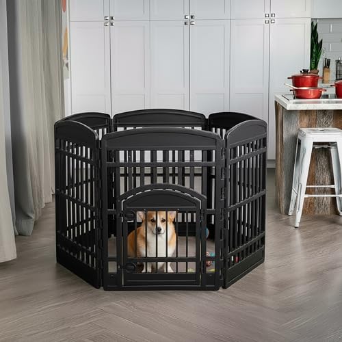 6 Panel Dog Playpen (6 Panel - 34" H / Black)