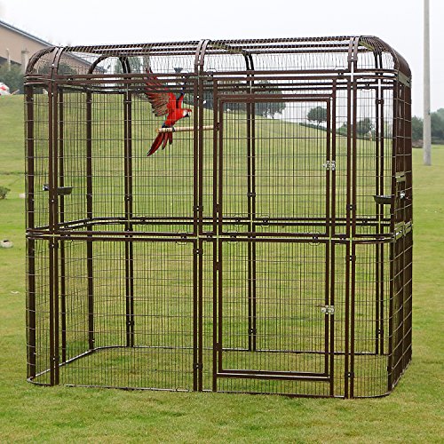 Parrot Cages for Large Birds Outdoor Extra Large Bird Cage with Bird Cage and Perch (Brown)