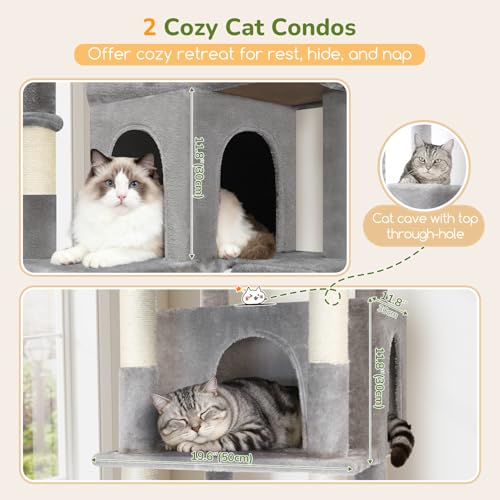 80in Extra Large Tall Corner Cat Tree Tower (80inch / Light Grey)