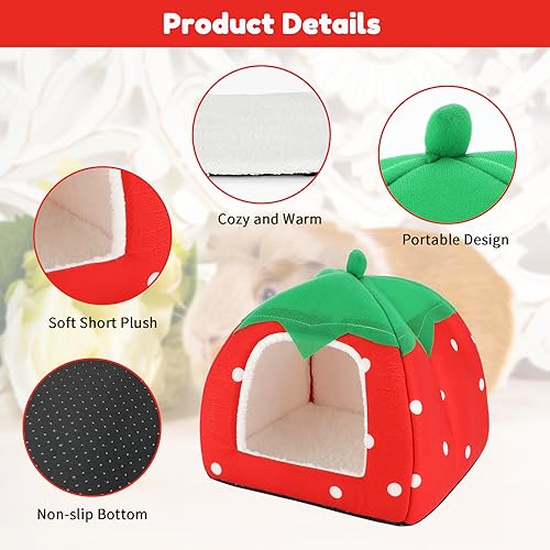 Guinea Pig Bed Hideout (Strawberry Red)
