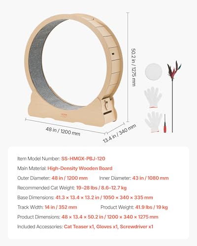 Cat Exercise Wheel (Wood grain color)