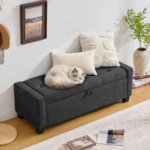43" Ottoman with Storage (Darkgray / 19.2"D x 43"W x 16.9"H)