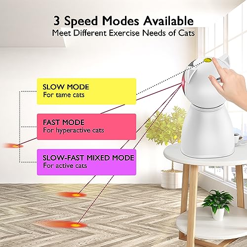 Cat Toys [2025 Newly Upgraded] Real Random Trajectory Rechargeable Motion Activated Cat Laser Toy Automatic