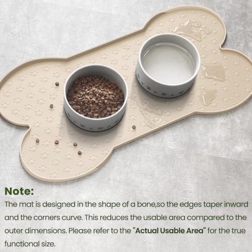 Dog Food Mat Anti (19.4" x 9.8"-2PCS / Beige)