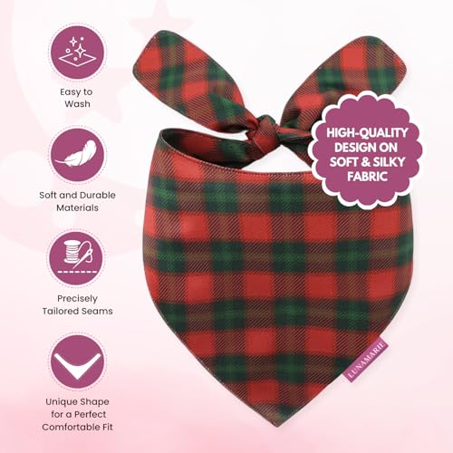 Luxury Pet Birthday Bandanas (Jingle Plaid / Medium)