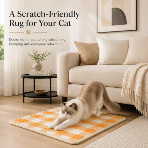 Cat Scratcher Mat (Orange White)