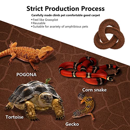 2 Pack Reptile Carpet Desert Reptile Mat & Reversible Substrate (20 Gallon)
