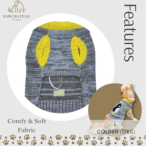 Cute Sweater for Dogs and Cats Soft Flannel Pet Outfit Warm and Cozy Animal Hoodie Small to Large Pet Clothes for Halloween Parties and Everyday Wear (Large)