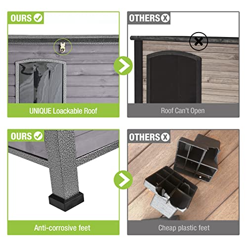 Chew Proof Dog House with Metal Iron Frame Outdoor Dog Kennel for Small Medium Large Indoor Dog Cage