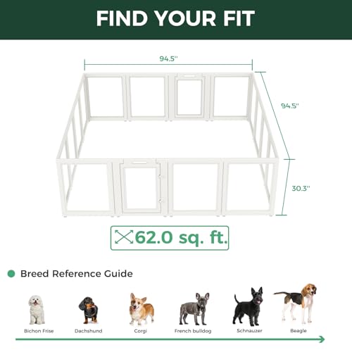 AuraSpace Clear Acrylic Indoor Dog Playpen (White / 30"H)