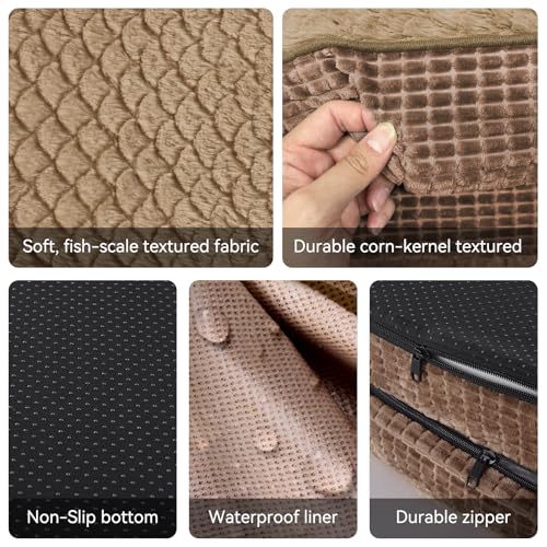 Orthopedic Dog Beds Large Sized Dog (Brown / 45"l X 32"w X 7.5"th)