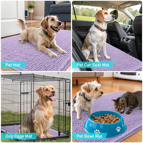 Dog Door Mat for Muddy Paws 59x20 (Lavender / 59" X 20")