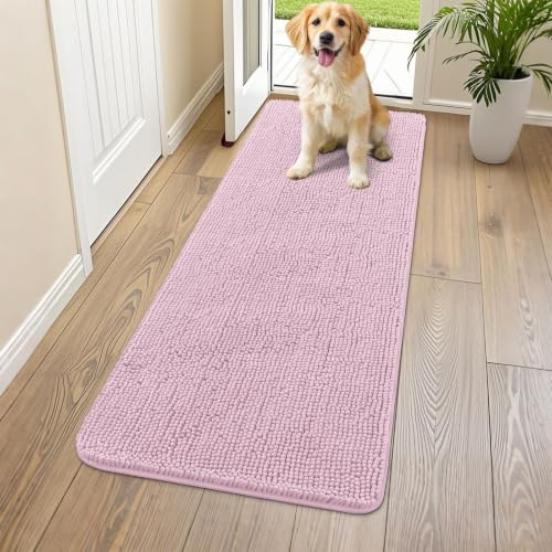 Dog Door Mat for Muddy Paws 54x24 (Dusty Rose / 54"X24")