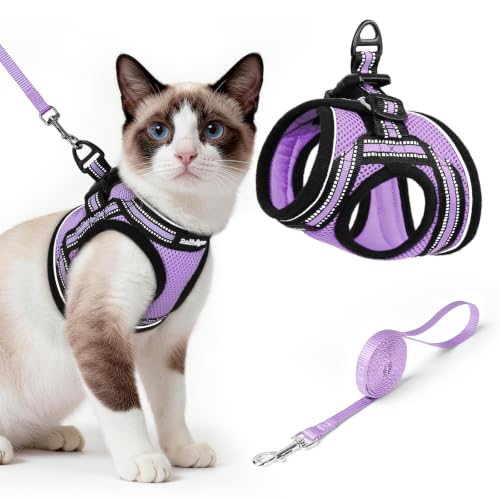 Cat Harness and Leash Set (L / Light Purple)