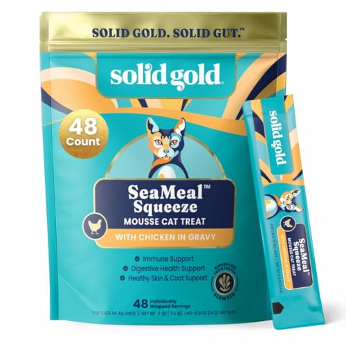 SeaMeal Squeeze Chicken Lickable Cat Treats with Seaweed for Skin & Coat (96 Ounce (48 Count))