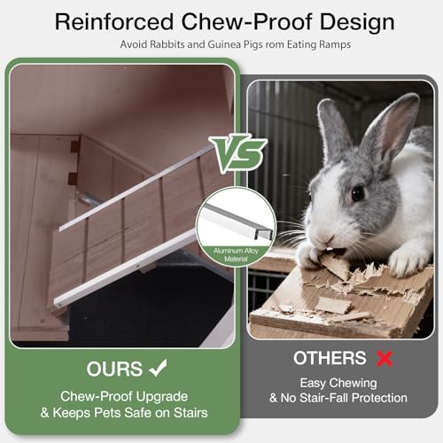 47.2" Two Story Rabbit Hutch with Wheels (Brown-AIR06)