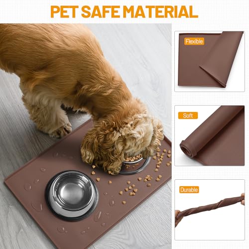 Dog Feeding Mat (Brown / 32"l X 24"w)