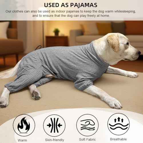 Dog Pyjamas PJS Sweater Clothing and Loungewear Suitable for Large to Giant Breeds of Dogs (Sweater Gray / 6XL)