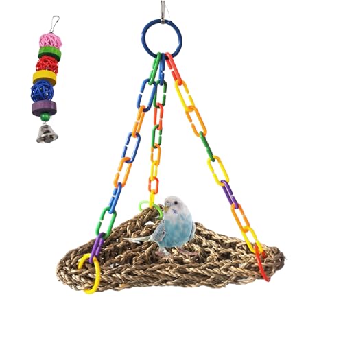 Bird Seagrass Mat Conure Hammock (【Hammock：7.87x7.87x11.63 IN】)
