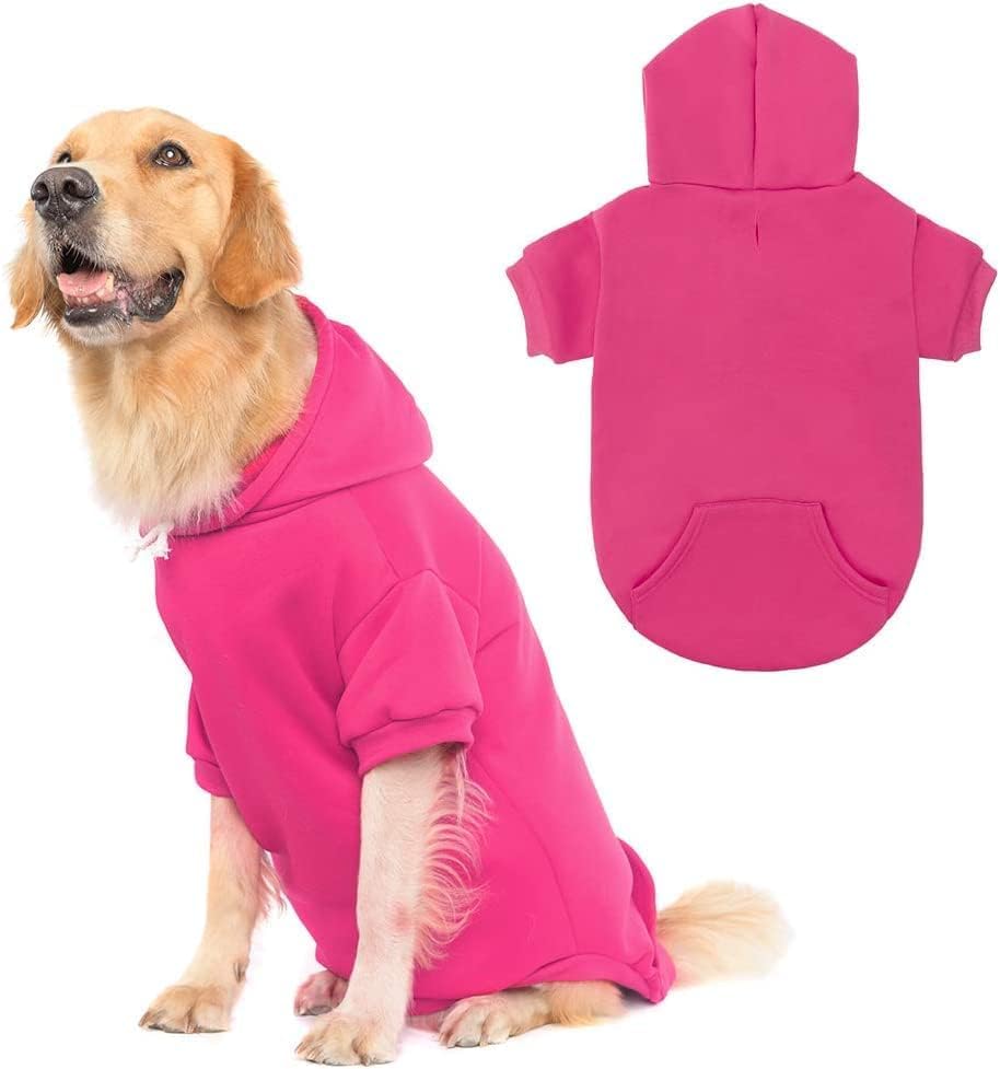 Dog Hoodie for Large Medium Small Dogs (Deep Pink / X-Large/XX-Large)
