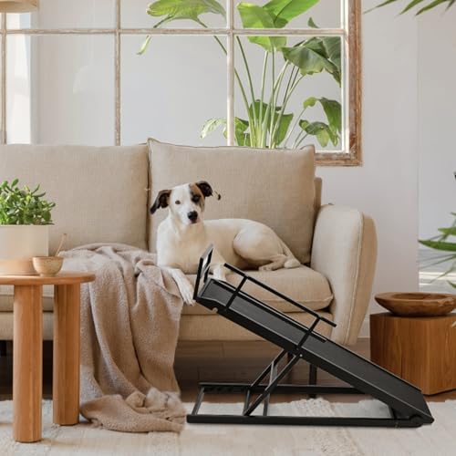 Dog Ramp for Bed & Couch (Black / L-for 27.5''H Bed)