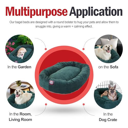 52 Inch Micro Velvet Calming Dog Bed Washable (Marine)