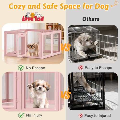 Acrylic Dog Playpen Indoor (Skin Pink / 30.3"H)