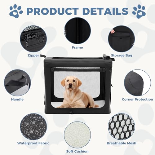 Soft Dog Crate 30 Inch (Black / 36 Inch)