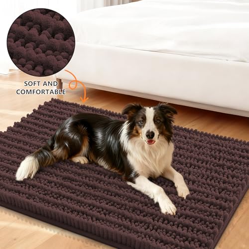 Dog Door Mat for Muddy Paws 34x21 (Layered-Brown / 34"X21")