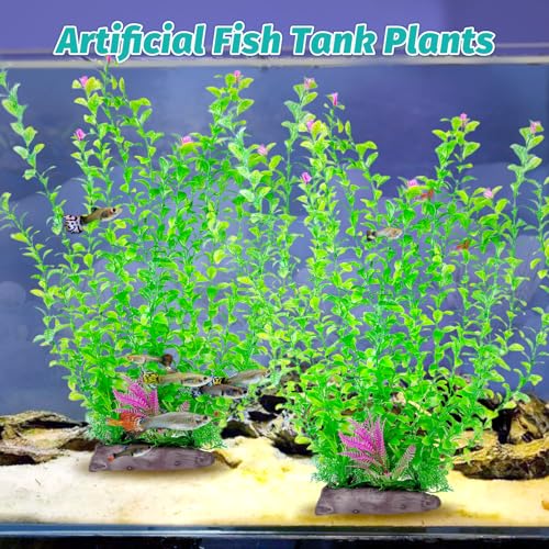 Aquarium Plastic Plants Aquarium Decor Artificial Fish Tank Plants (C*2 Pcs / 20.4 in)