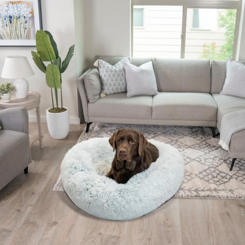 Original Calming Donut Dog Bed (Frost Shag / Large)