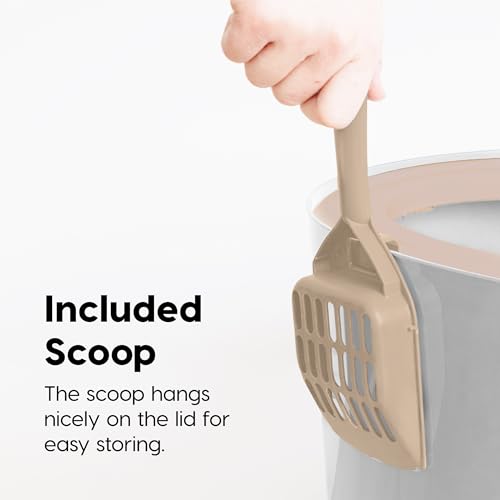 Large Top Entry Cat Litter Box (Top Entry / Biege)